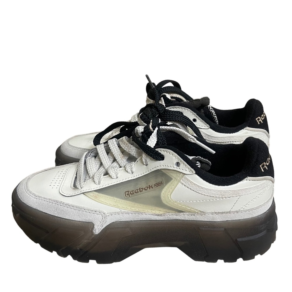 Reebok Club C Cardi‎ B Chalk White Black Birthday kids 4.5 sneakers tennis shoes